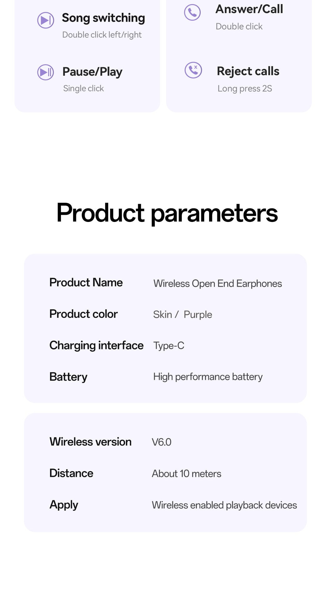 Featured Selection2025New GL8Ultra-long Battery Life High Appearance Private Model Ear Clip Bluetooth Earphones Wholesale
