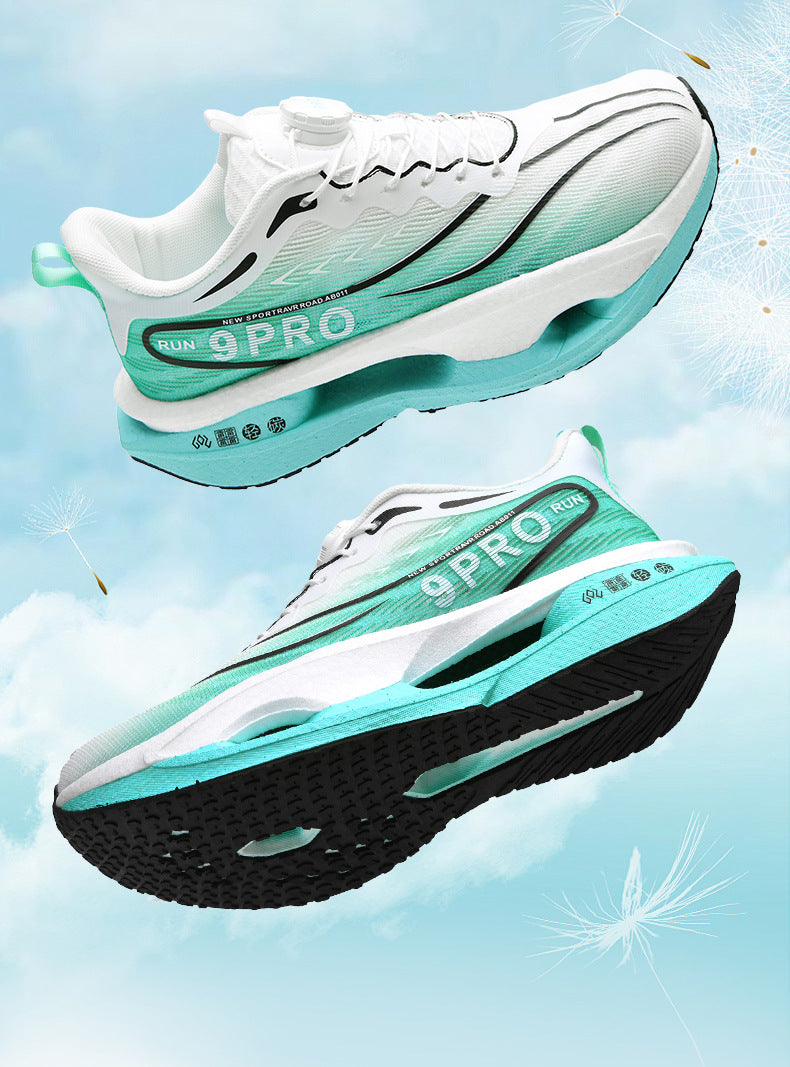 Red Rabbit9PRO Summer Breathable Jacquard Lightweight Sports Shoes with Rotating Buckle Casual Shoes Popcorn Carbon Plate Hollow Running Shoes