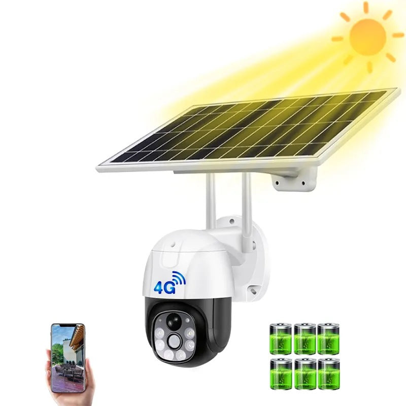 V380Solar Energy4G Camera 1080P High-definition Outdoor Wireless Remote Low-power Surveillance Camera Dome Camera