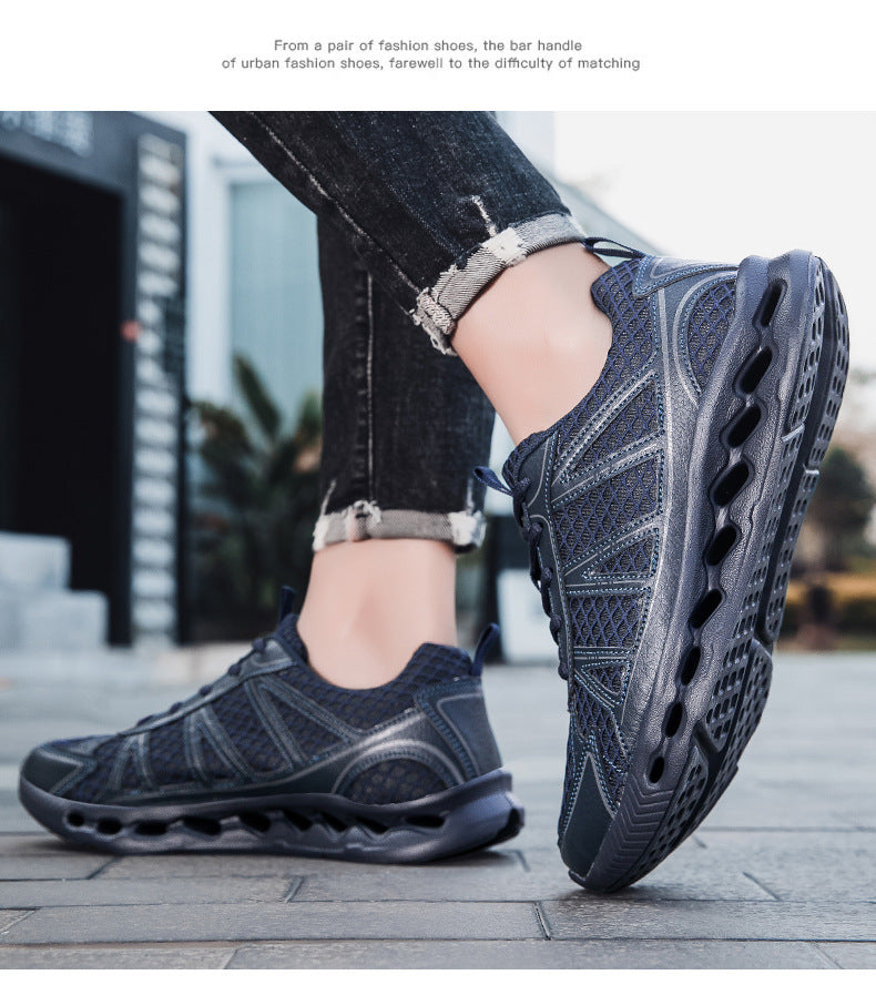 New Men's Running Shoes Large Size Mesh Breathable Casual EVA Lightweight cushioning rebound city commuter shoes