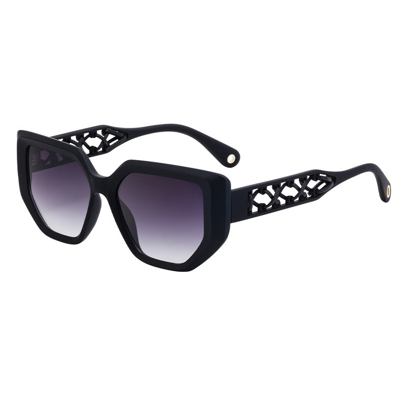 European and American Cat Eye Sunglasses for Women, High-End Hollow Frame Small Frame Sunglasses, Natural Look Glasses sunglasses