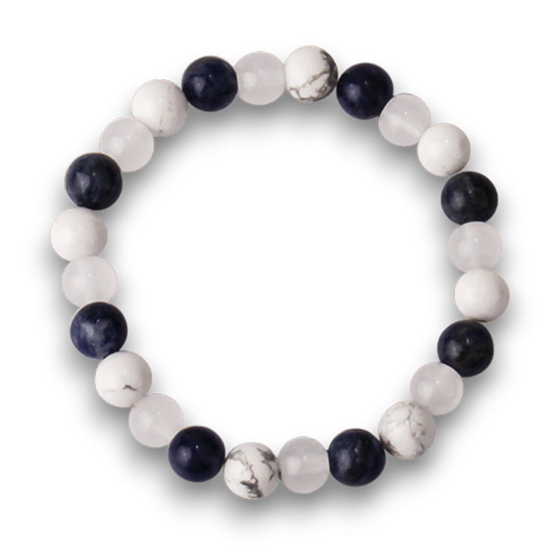 Women's White Pine Spacer Bracelet European and American Couple Obsidian Magnetic Bracelet8mm Beaded Amethyst Tiger Eye Bracelet