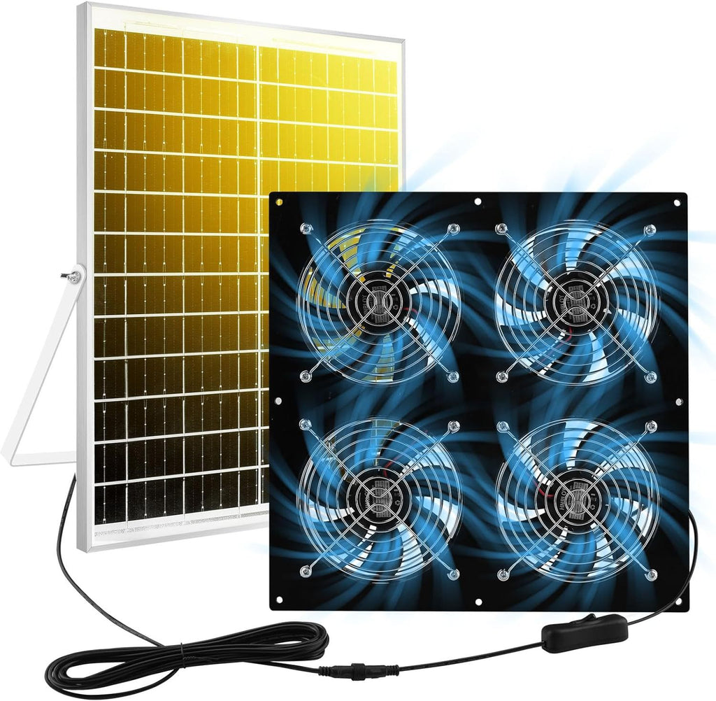 25W Solar Fan Kit4Exhaust fan suitable for chicken coops,Greenhouse,Shed,Pet room,Home Use