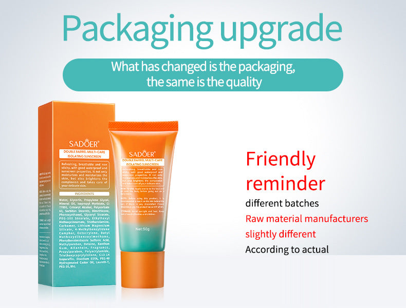 Sunscreen50g SADOER Isolation Sunscreen Repair UV Protection Sunscreen Lotion  Wholesale