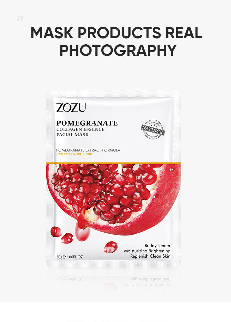 Cross-border Plant Face Mask Sheets30g  Red Pomegranate Moisturizing Tablets Foreign Trade Manufacturer Skincare Wholesale