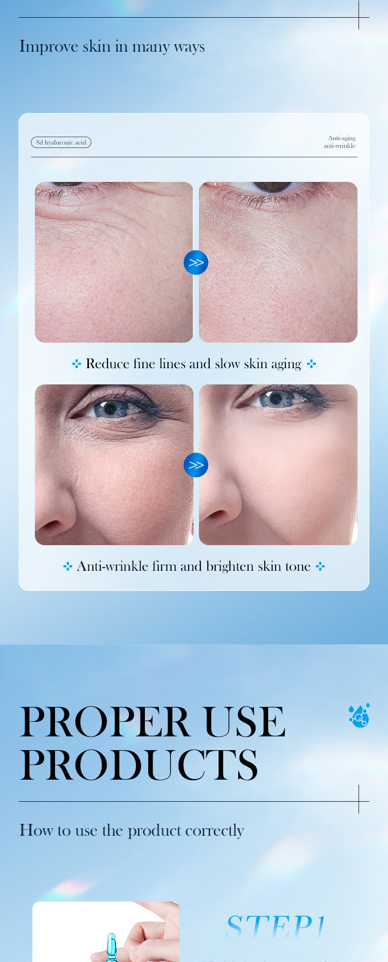 Hyaluronic Acid Face Cream SADOER8D Anti-wrinkle Hydrating Nourishing Face Cream Moisturizing and Rejuvenating  Foreign Trade Wholesale