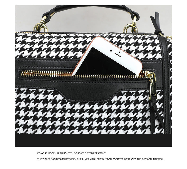 New European and American Trendy Fashion Simple Personality Elegant Versatile Plaid Single Shoulder Handbag Crossbody Women's Bag