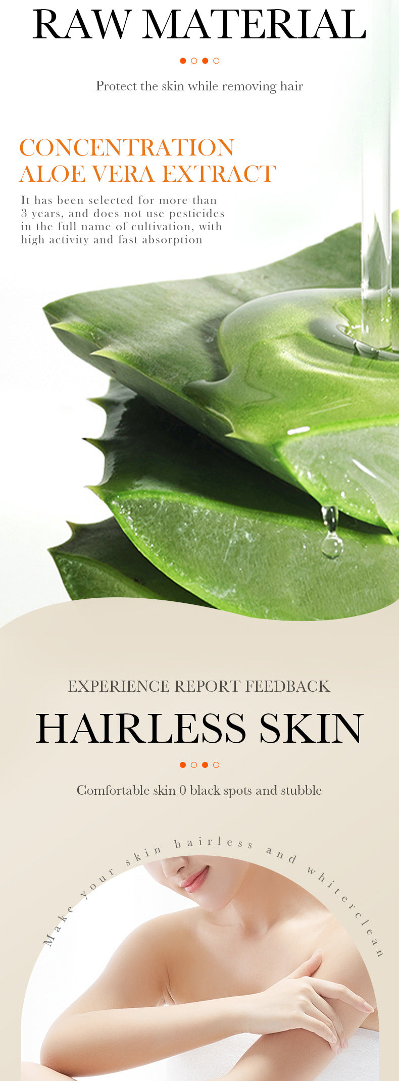 Aloe Vera Hair Removal Cream60g BIOAOUA Hair Removal Non-Irritating  Wholesale