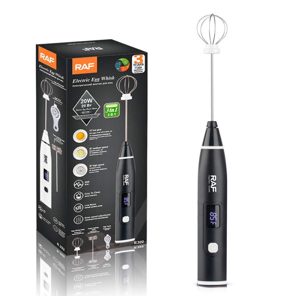 RAF EU Standard Electric Egg Beater Household Handheld Egg Beater Cream Whisk Portable Compact