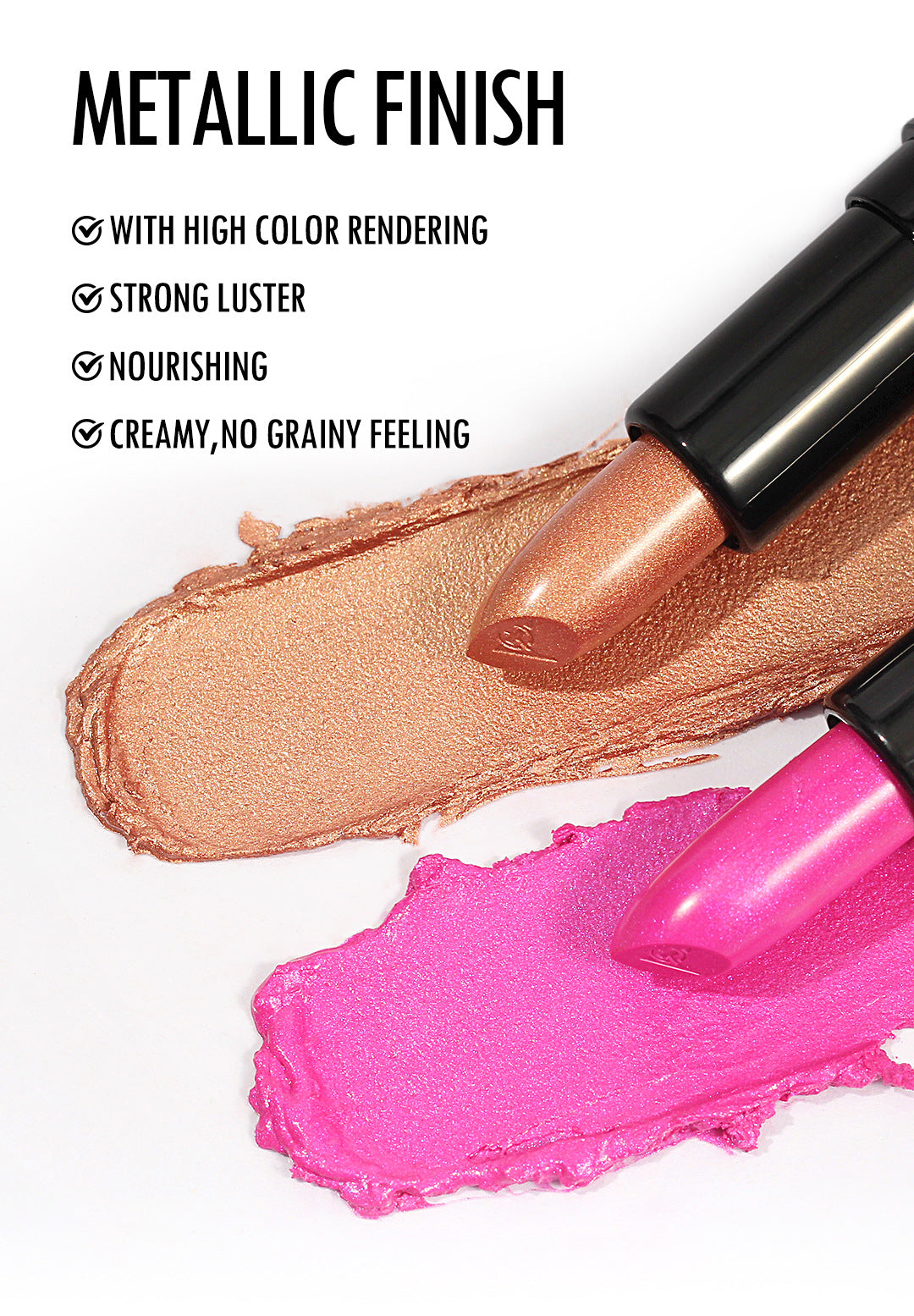 6Pack of Pearlescent Lipsticks Set, European and American Style, Fine Shimmer, Long-lasting, Waterproof, Non-fading, Non-transfer Lipstick Set