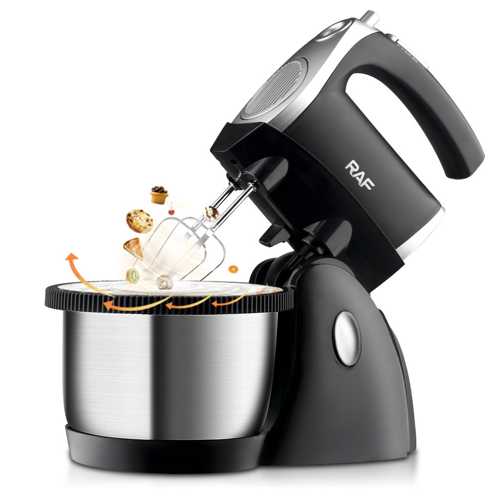 EU Standard Electric Egg Beater for Home Use, Desktop Cream Whisk, Egg White Mixer, Dough Stirrer, Cake Baking Egg Beater with Bowl