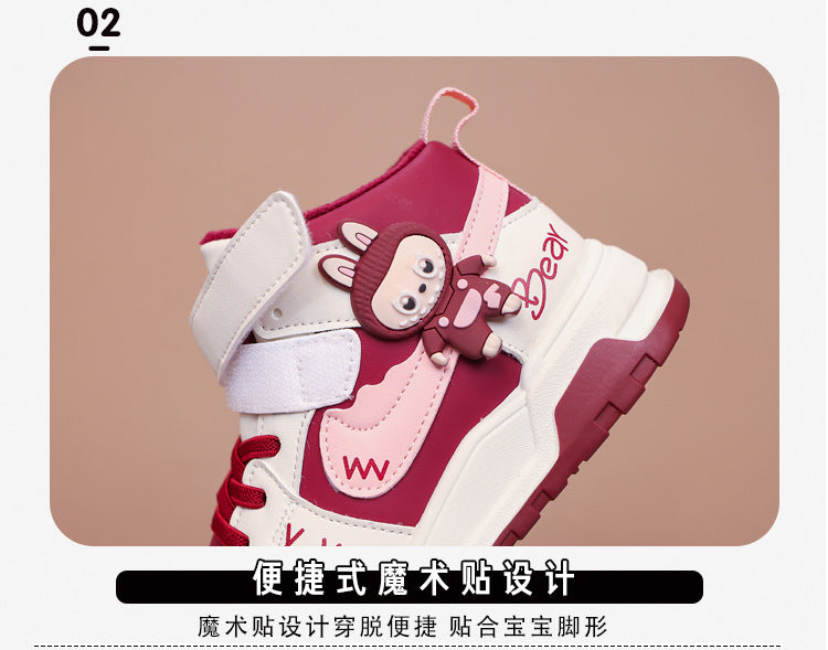 Fashion Doll Labubu Girls' Shoes Princess Shoes2025New Autumn Children's Soft Sole Casual Sports Shoes