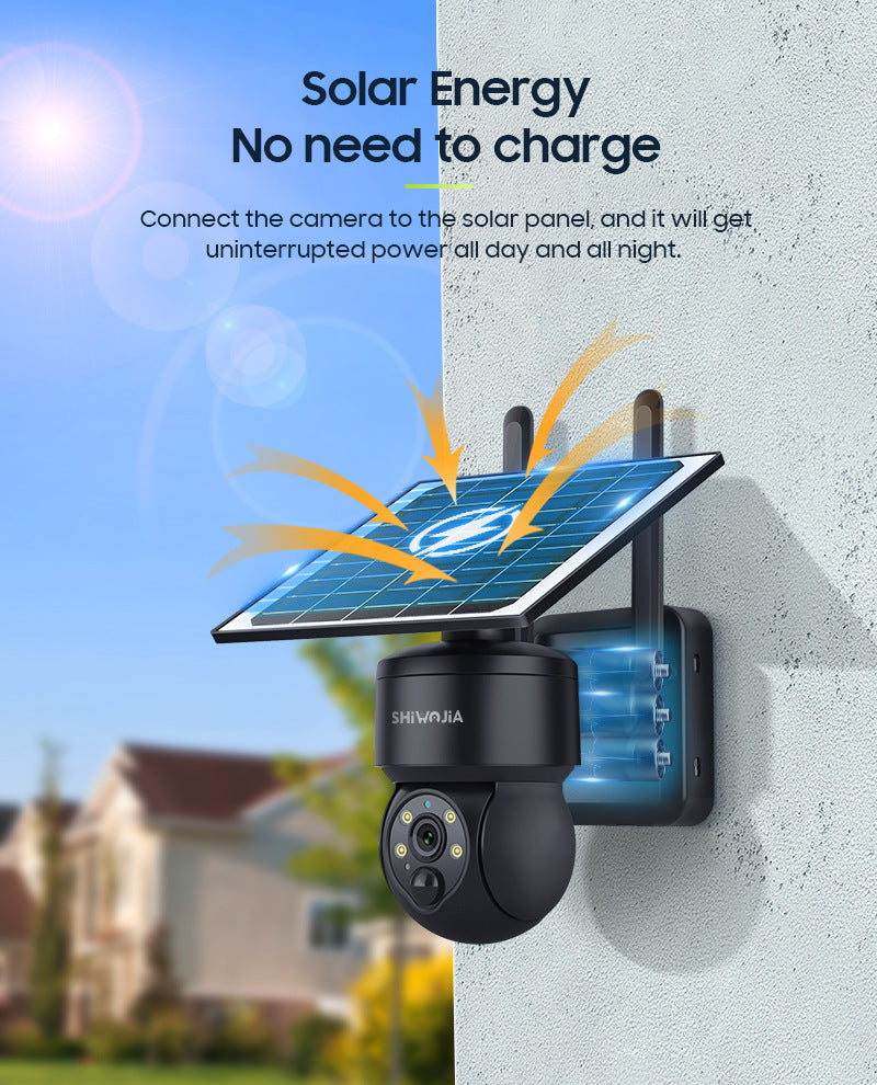 4G Solar HD400Megapixel outdoor courtyard surveillance camera with infrared night vision PIR Detection