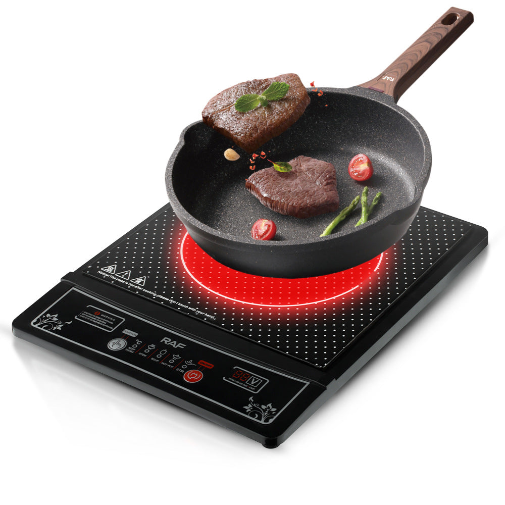 RAF European Standard Induction Cooker Household Button Smart Stir-fry Hot Pot Waterproof Ceramic Panel2000W