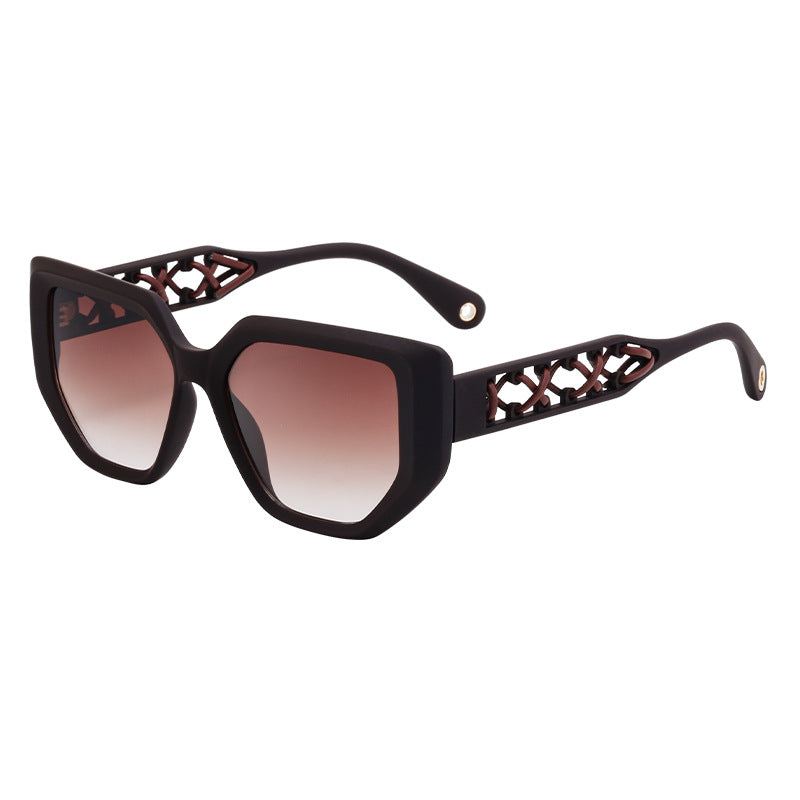 European and American Cat Eye Sunglasses for Women, High-End Hollow Frame Small Frame Sunglasses, Natural Look Glasses sunglasses