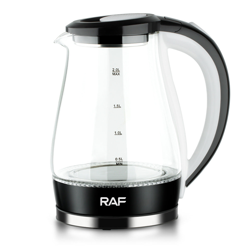 RAF European Standard Visible High Borosilicate Glass Kettle Automatic Power-off Electric Kettle High Power2L
