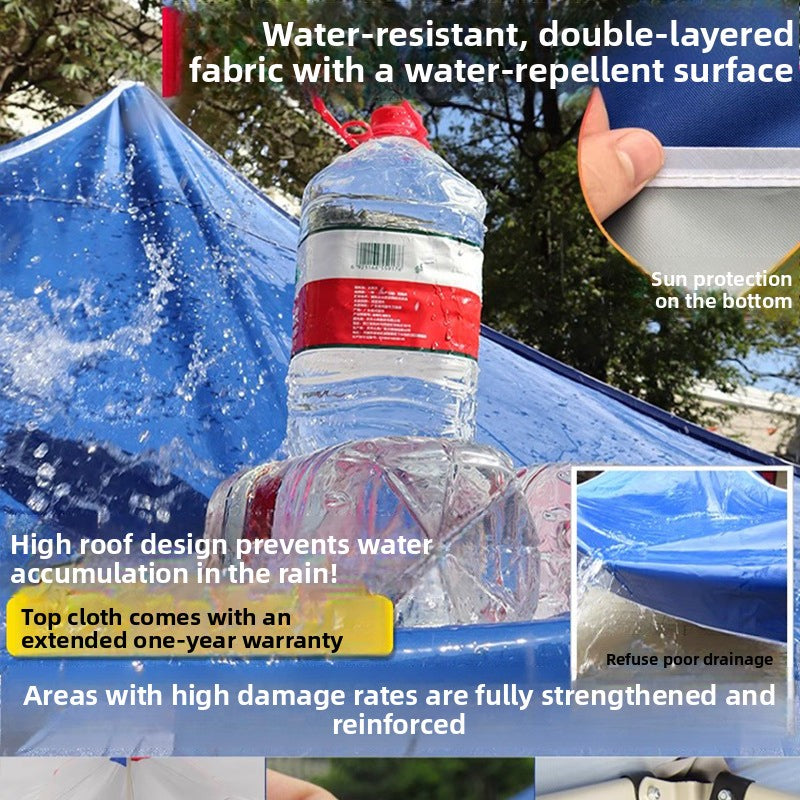 Waterproof Drainage Four-Corner Tent Outdoor Folding Four-Leg Umbrella Stall Rain Cover Heavy Rain Anti-Collapse Parking Shed Sunshade