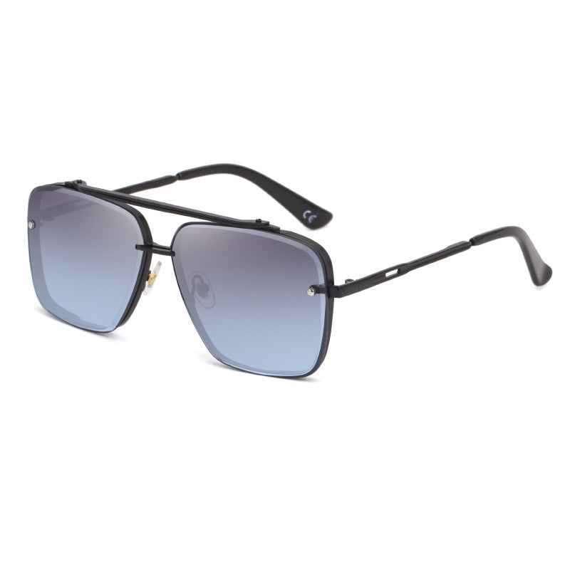 Square Frame Sunglasses Men's Fashion Metal Rimless Cut Edge Sunglasses Women's Trendy No-Makeup Glasses MACH SIX1261
