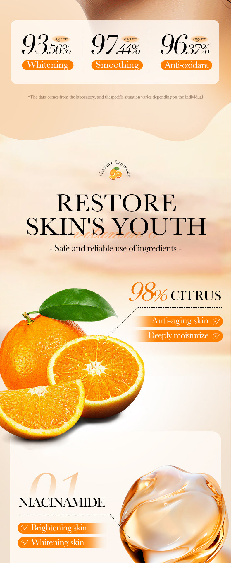 Vitamin C Moisturizing Cream SADOER Whitening, Hydrating, and Skin-Softening Face Cream Cross-Border Wholesale