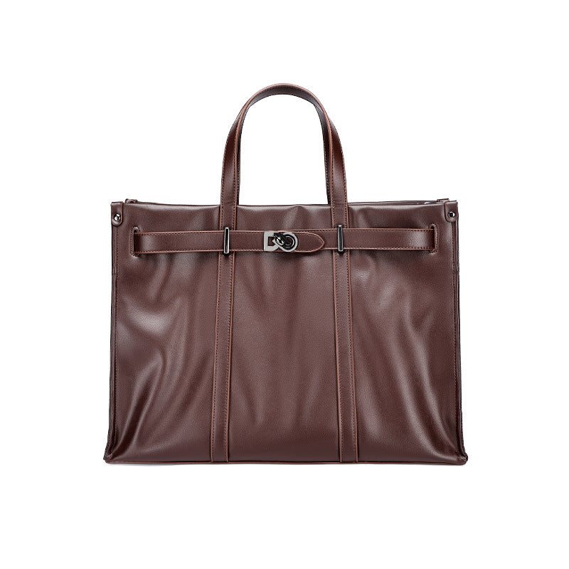 Korean Style Handheld Fashion Casual Briefcase New Work Commute Large Capacity Versatile Tote Bag High-end Feel Women's Bag