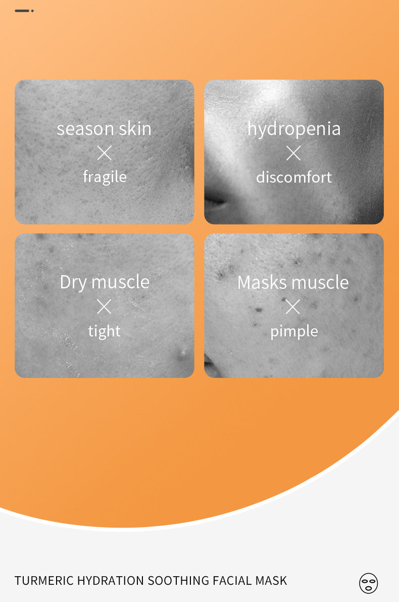 Turmeric Mask SADOER Hydrating and Moisturizing Facial Mask Sheets  Foreign Trade Live Wholesale