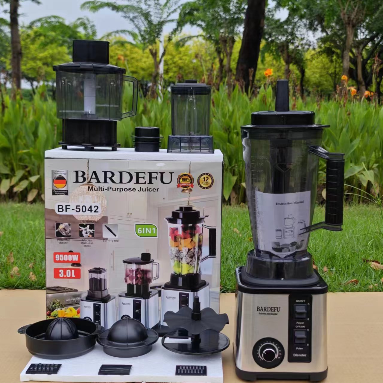 8in1blender Pure Copper Stainless Steel High-Power Meat Grinder Ice Crusher Juicer Blender with Dual Cup Design