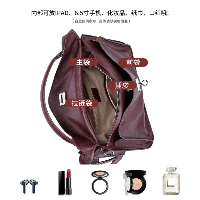 Vintage Tote Bag New Luxury Large Capacity Messenger Bag for Women Fashionable Elegant Single Shoulder Crossbody Bag Handheld Laptop Bag