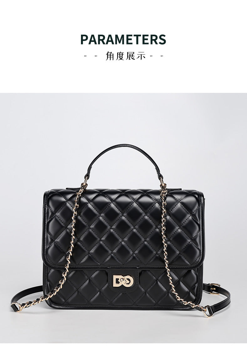 Quilted Pattern Light Luxury Fashion Niche Academy Style2024Versatile Little Chanel Style Quilted Chain Handbag and Backpack for Women
