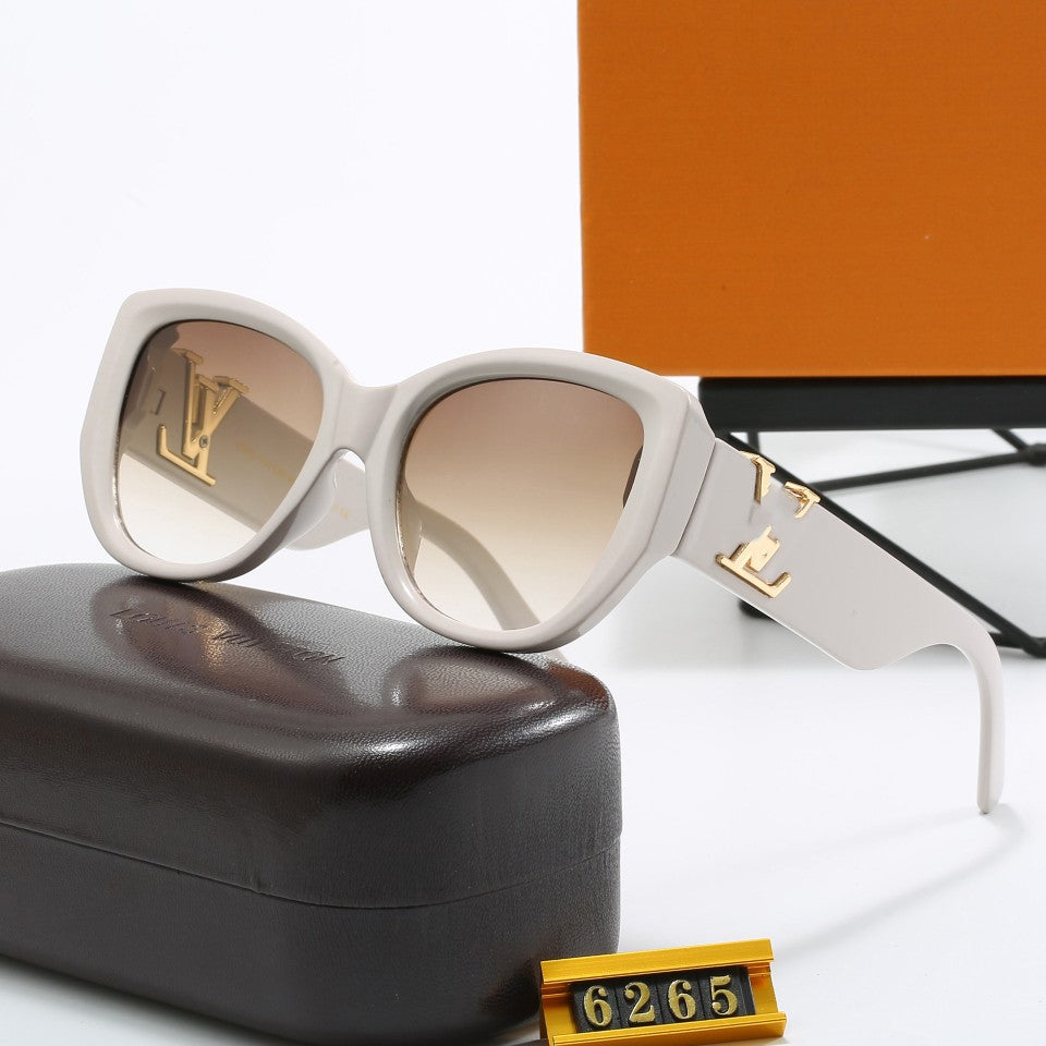 Purchasing Agent Level Lujia Sunglasses6265Fashionable Personality Large Frame Cat Eye Black Sunglasses UV Protection