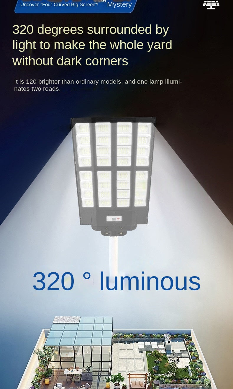 Integrated Solar Street Light Intelligent Waterproof Explosion Bright Household Garden Light ABS Shell Solar Lamp 8000W