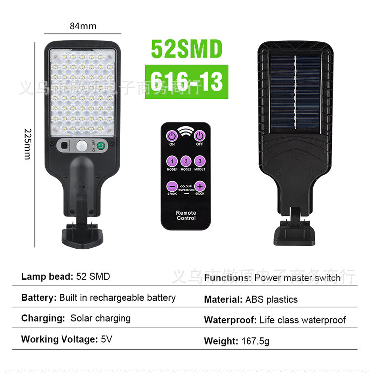New Solar Street Light LED Outdoor lighting human body sensor garden light with remote control wall lamp Waterproof