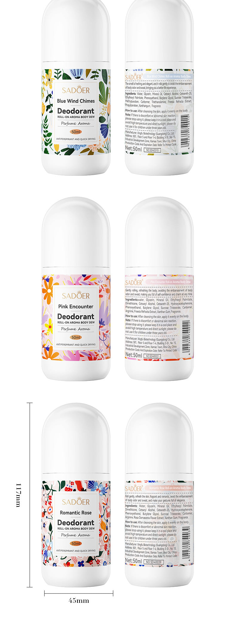 Antiperspirant SADOER Lan Feng Ling Roll-On Deodorant Portable Long-Lasting Fragrance  Wholesale