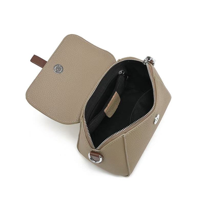 Bestselling Handbag2025New Genuine Leather Women's Bag Fashionable High-End Single Shoulder Crossbody Bag Versatile Shell Small Bag