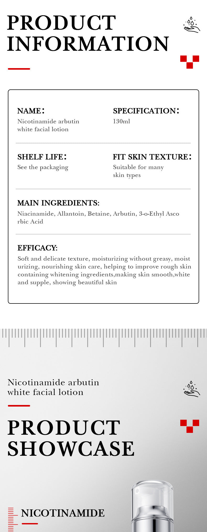 Niacinamide Arbutin Set SADOER Whitening, hydrating, and moisturizing skincare products  wholesale