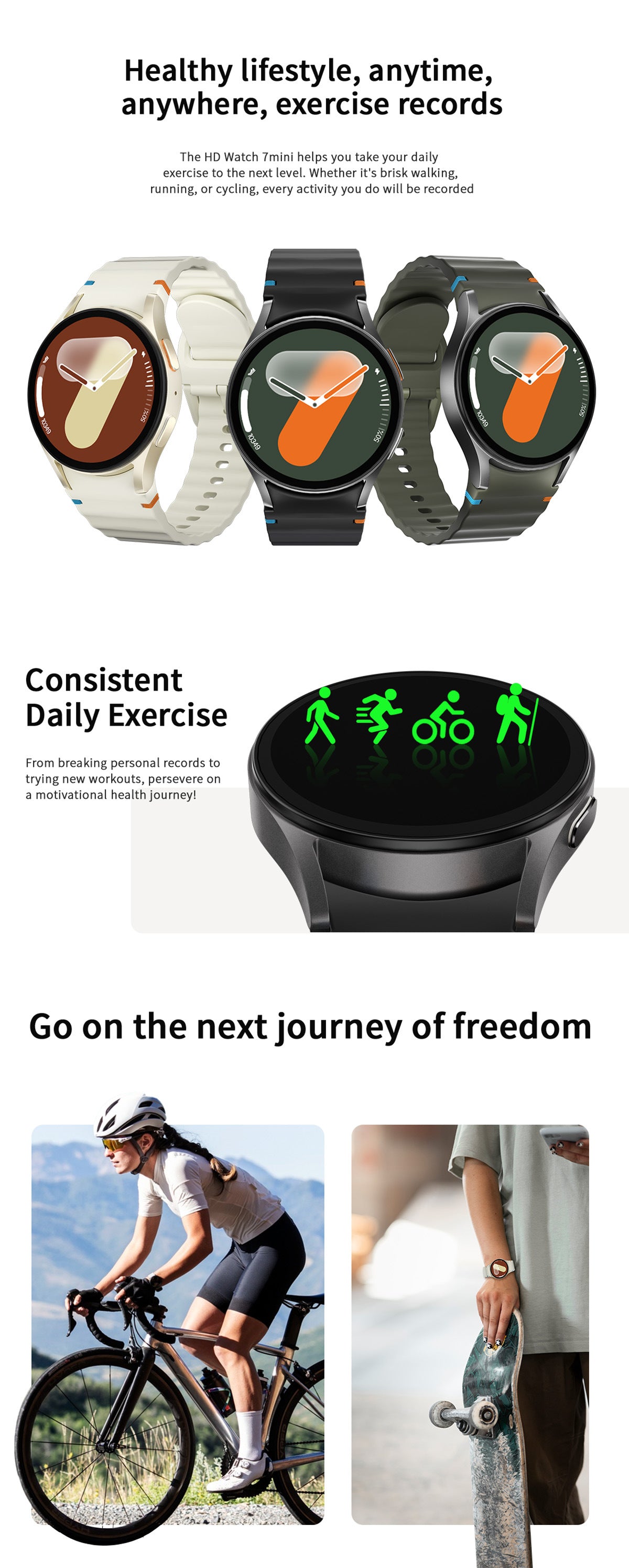 HD Watch7 Mini Smart Watch1.32inch Bluetooth call, heart rate monitor, pedometer, sleep monitoring, exercise tracker