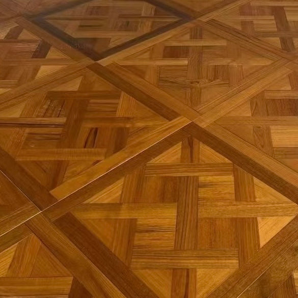 15mm Custom Square Teak Parquet Wood Flooring | High-End Engineered Hardwood Panels Anti-Slip Waterproof Click Lock Outdoor