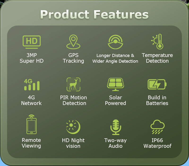 Manufacturer Private Model Outdoor Camouflage Camera3MPAI Animal Identification Pair PIR Induction4G Camera4G Remote Monitoring
