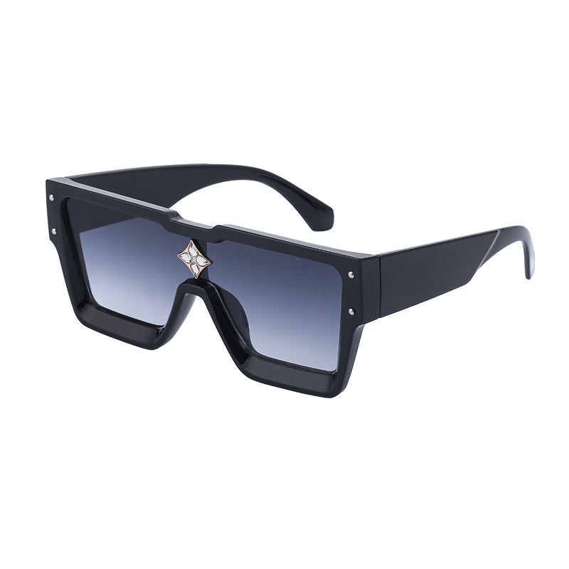 2025European and American 0k Rich Women Large Frame Sunglasses New One-piece Internet Celebrity Sunglasses for Women Trendy sunglasses