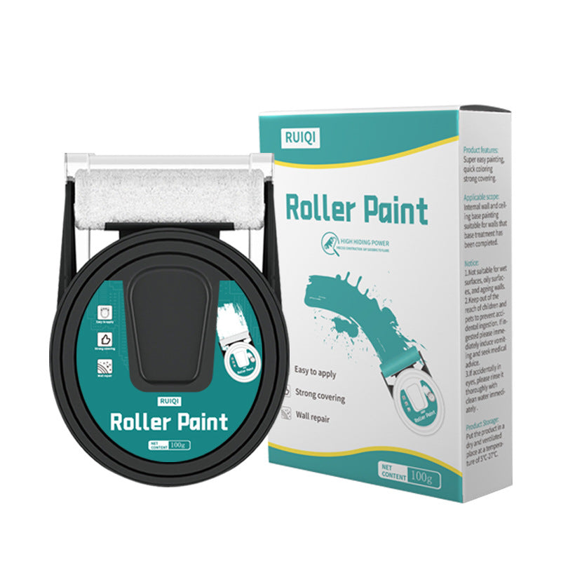 Small Roller Paint for Interior Wall Graffiti Renovation, Stain Covering, Repair Paint, Water-Based Odorless Roller Paint, Self-Brushing Coating Paint