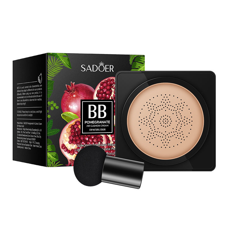 Makeup SADOER Red Pomegranate Concealer Moisturizing Mushroom Cushion Beauty Cream BB Wholesale Cross-Border Foreign Trade Frost