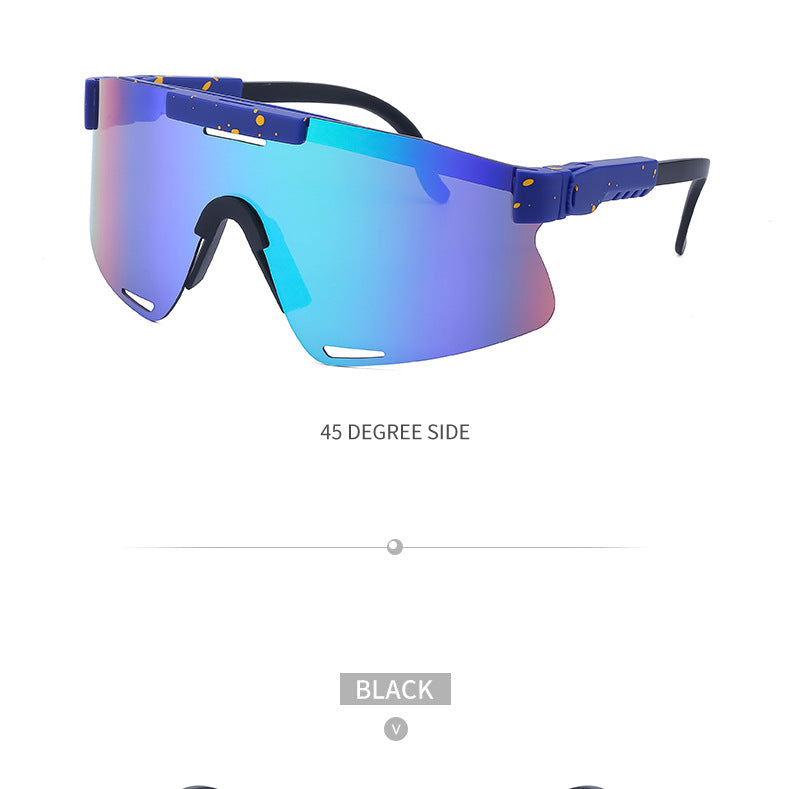 New European and American Style Colorful Outdoor Cycling Windproof Sunglasses for Men and Women Integrated Sports Sun Protection Sunglasses