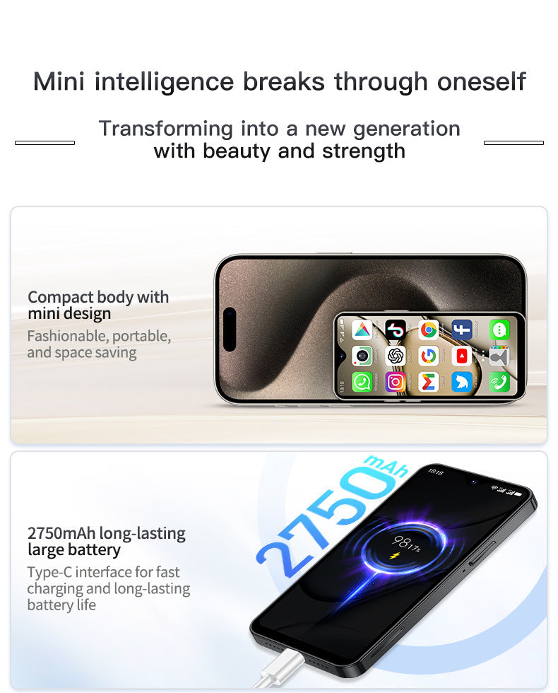 XS18promax All Netcom4G Mini Mobile Phone4.3Inch Water Drop Screen Ultra Small Foreign Language