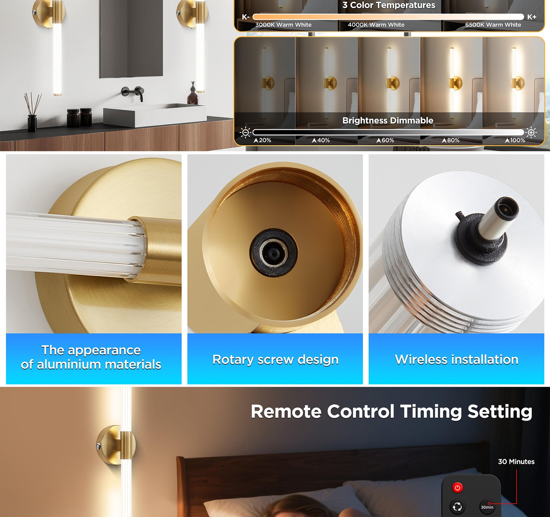 Light Guide Column Rechargeable Wall Lamp Indoor Wall Lamp No Wiring Wall Lamp Magnetic Wall Lamp Strip Wall Lamp Bestseller