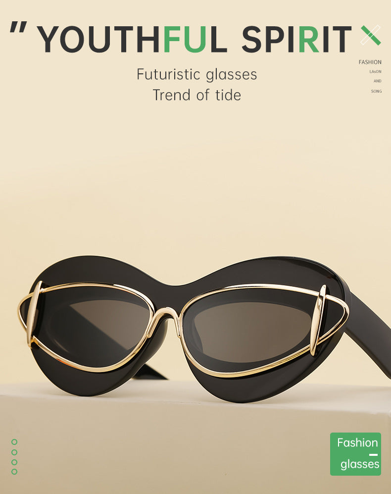 New European and American Fashion Cat Eye Sunglasses for Women Driving, Same Style as Internet Celebrities Y2K Trendy Small Frame Sunglasses sunglas