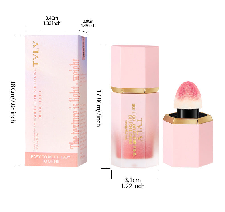 New Product TVLV Liquid Blush Velvet Moisturizing Six-color Lip Glaze Multi-functional Rouge Blush Facial Makeup