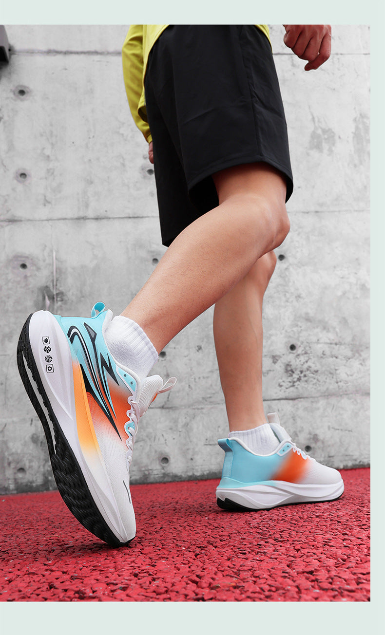 Summer New Fashion Trend Men's Casual Shoes High Elastic Cushioning Youth Running Shoes Jacquard Breathable Sports Shoes