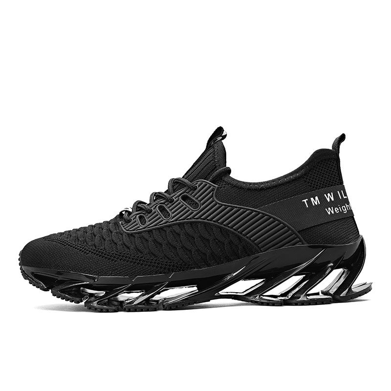 2025Summer New Men's Shoes Non-Slip Blade Shoes Men's Running Shoes Breathable Flyknit Mesh Shoes Sports Casual Shoes