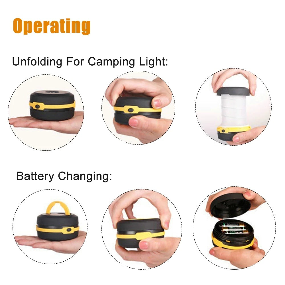 Outdoor Waterproof LED Camping Light Tent Light Retractable Camping Light Dry Battery Portable Emergency Light Night Light
