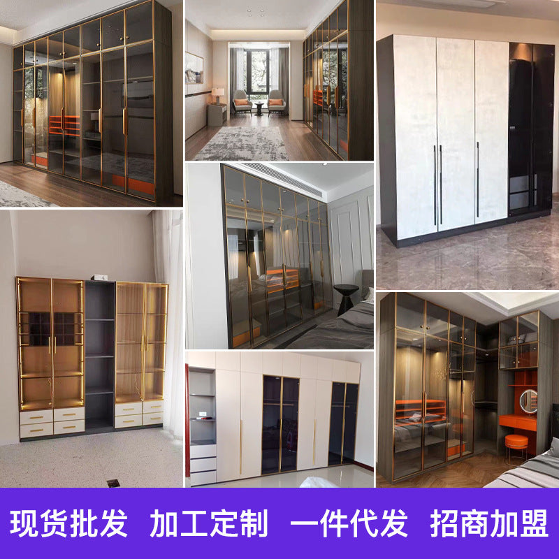 Factory Direct Supply Economical Rental Wardrobe Storage Simple Combination Two-Door Three-Door Panel Storage Apartment Wardrobe