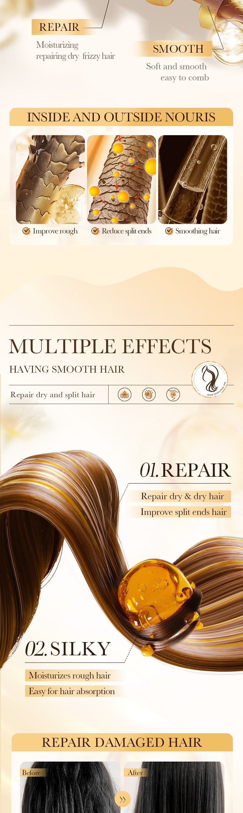 Rice Puree Hair Care Capsule Essential Oil BIOAOUA Repair and Nourish Conditioner Cross-Border Wholesale